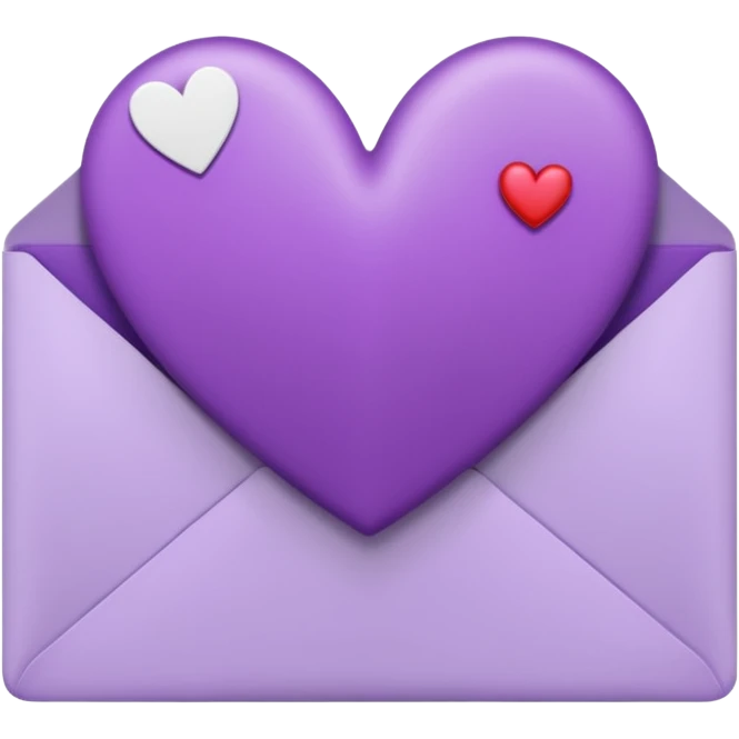 IOS's love letter emoji but with a purple heart instead of a red heart emoji