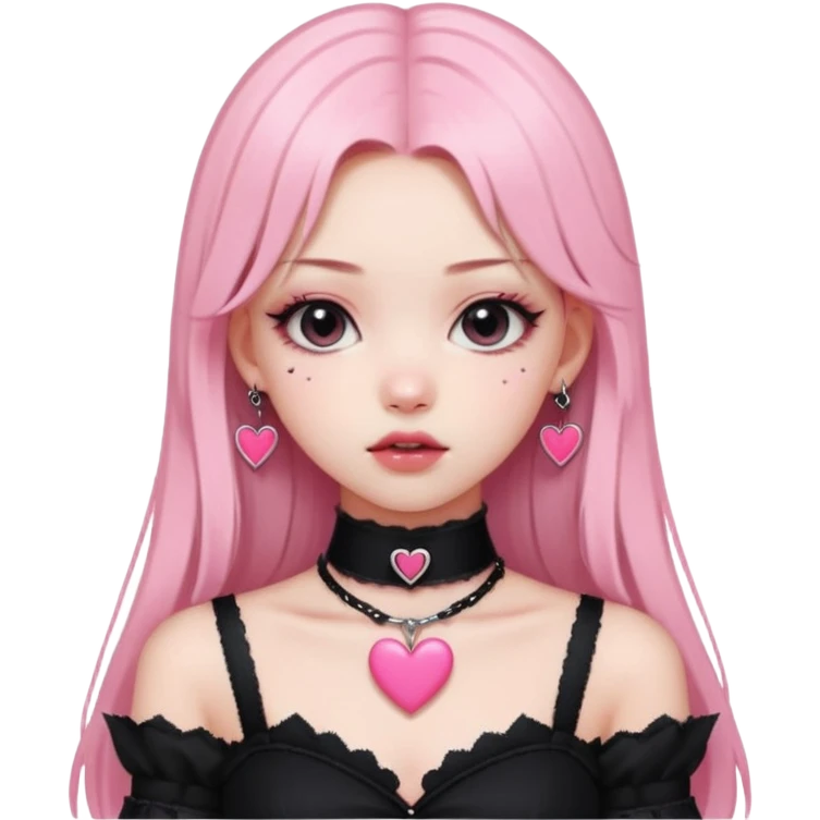 BLACKPINK-inspired gothic clothes ,  hearts, black and pink, cute,  emoji