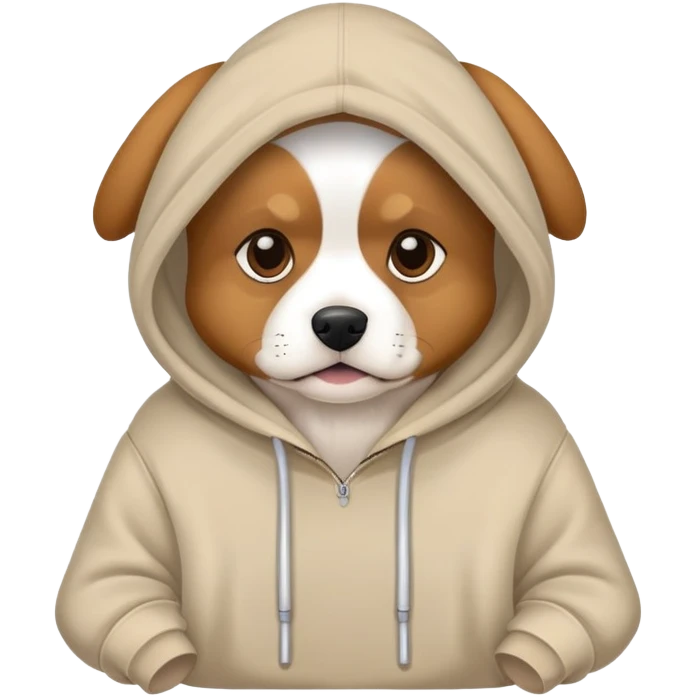 Dog wearing a hoodie emoji