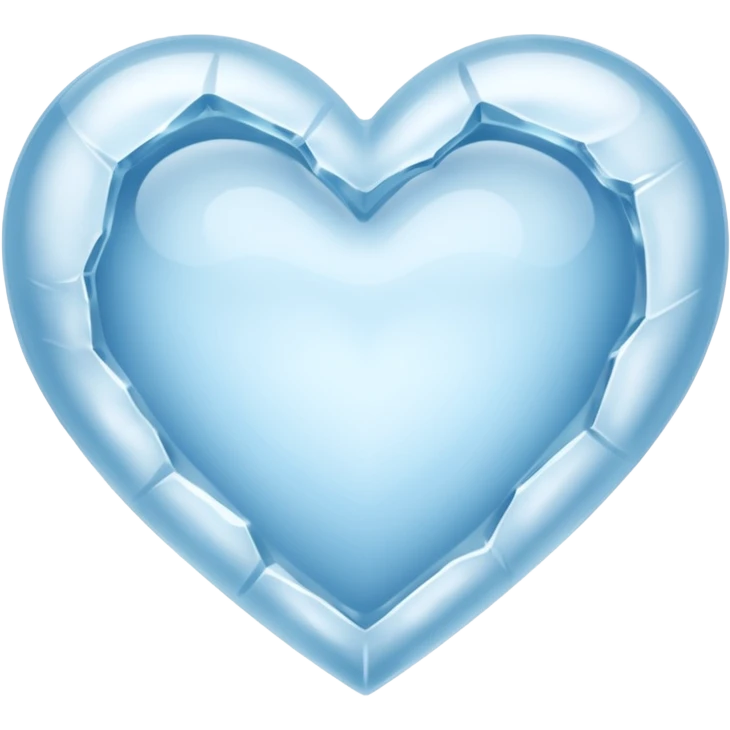 a flat heart that appears to be chiseled from a block of ice. Frost seems to grow on it emoji