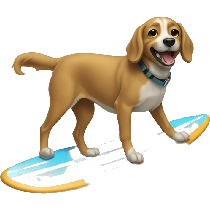 chien qui fait du surf emoji