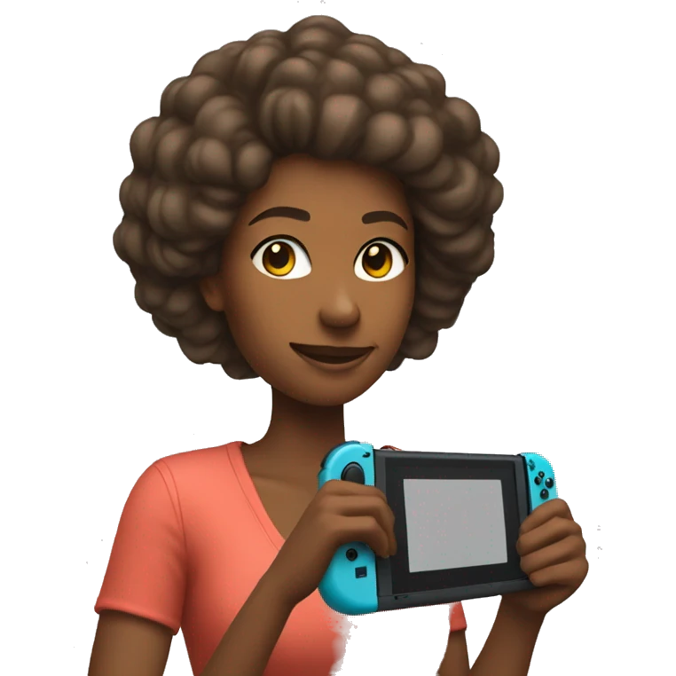 Woman playing nintendo switch emoji