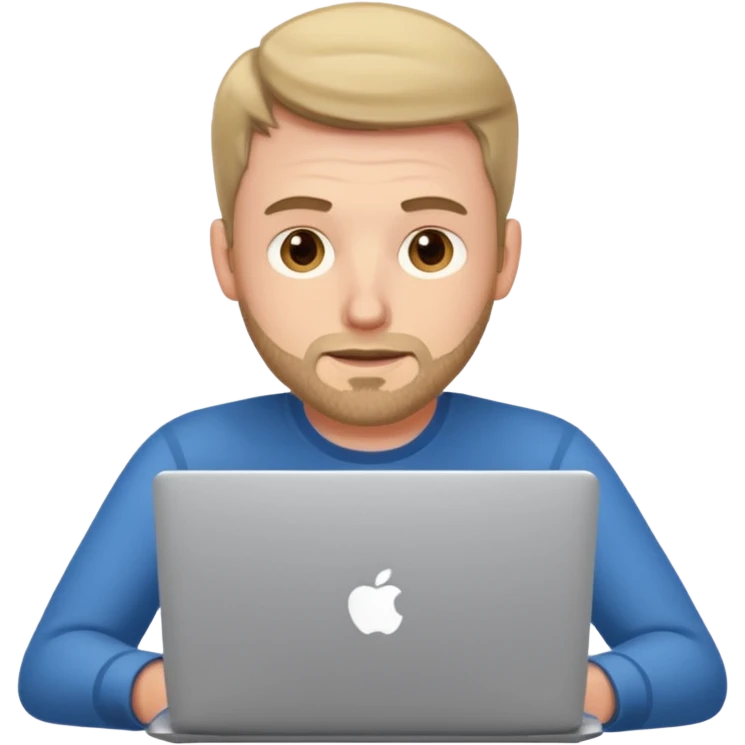 white man use laptop emoji