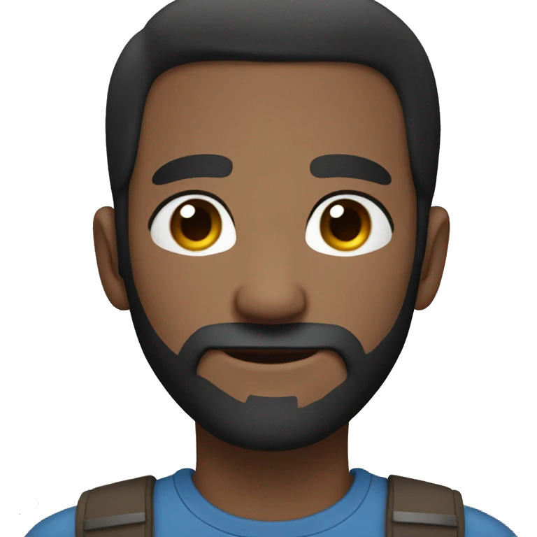 Short black hair male with blue eyes and beard emoji