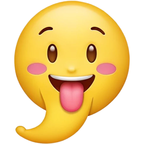 yellow emoji blushing with tongue out to the side emoji
