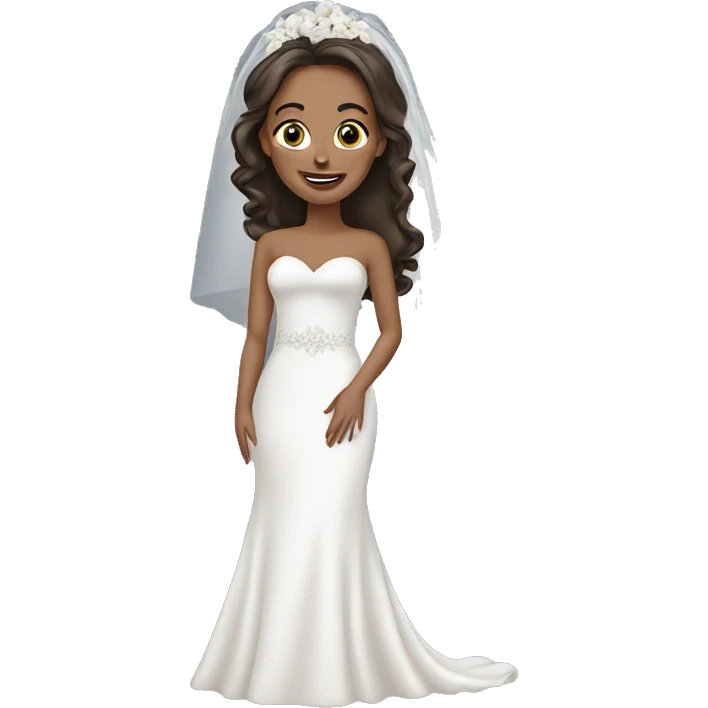 White brunette bride emoji