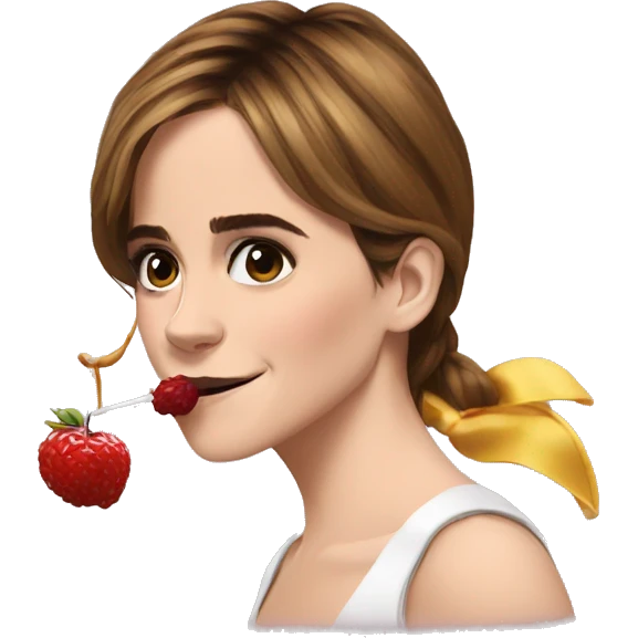 Emma Watson qui mange une sucette emoji