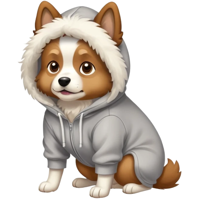 Dog wearing a hoodie emoji