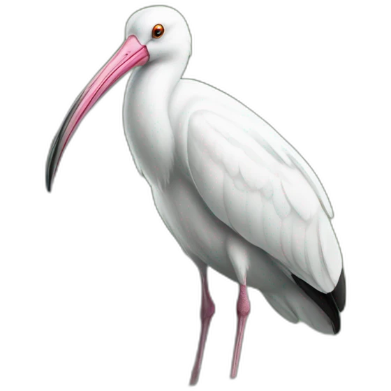 Australian white ibis peaking out of a recycling bin emoji