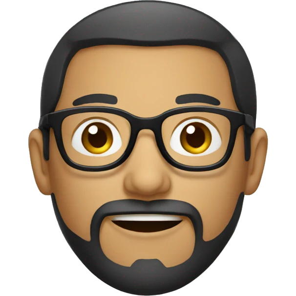 Indonesian man with little beard and glasses emoji