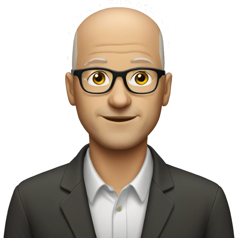 a white bald man with glasses emoji