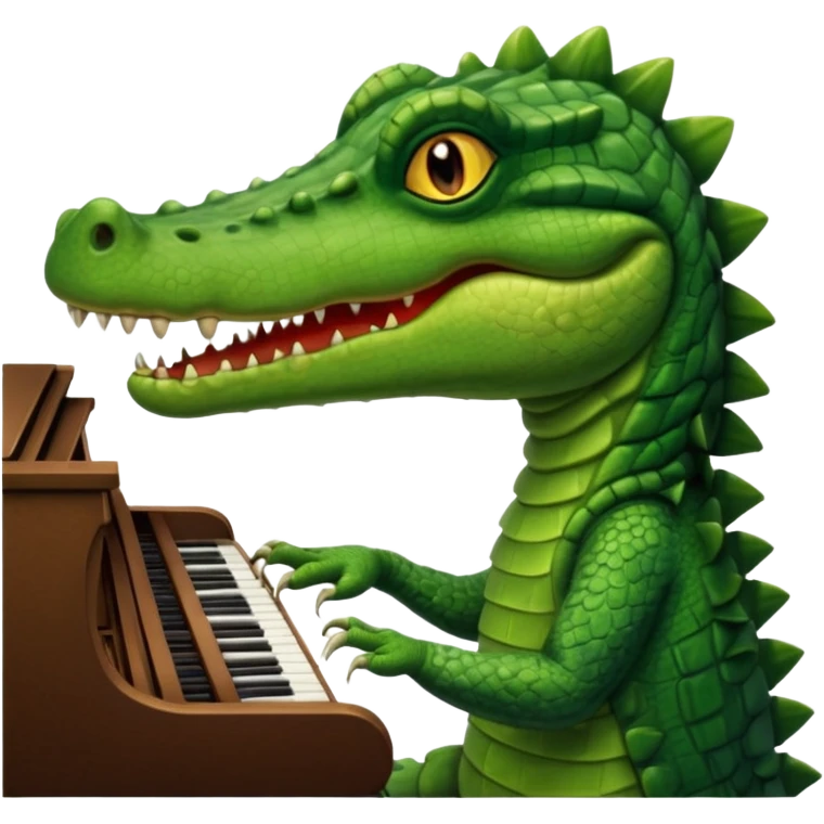 Piyano çalan timsah emoji