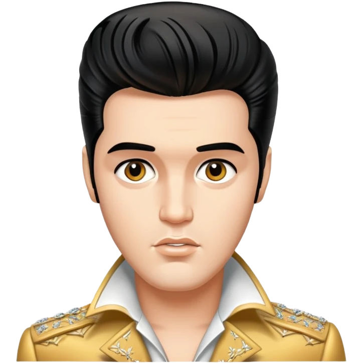Elvis Presley with pompadour hairstyle, chest and up portrait emoji