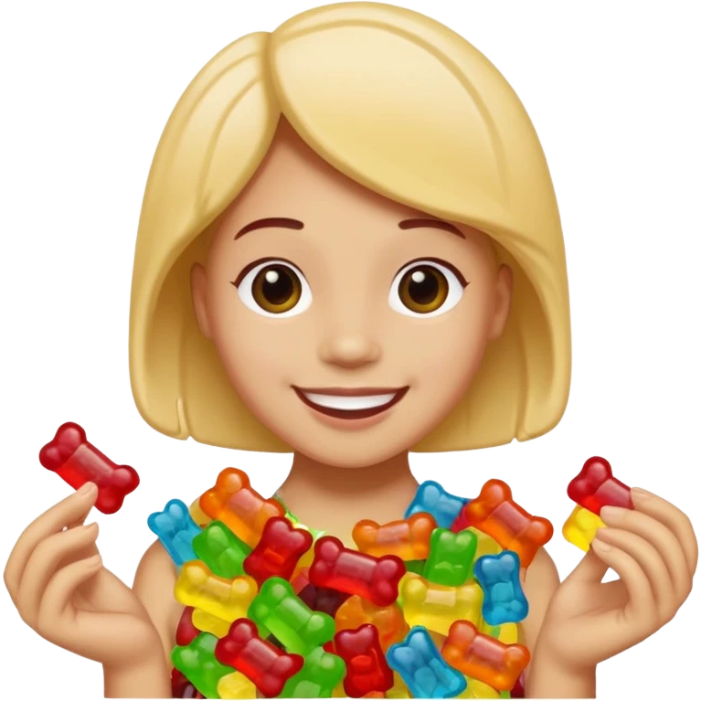 person made of candy, with accessories from candy emoji