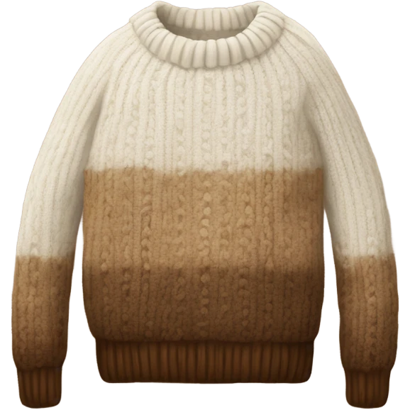 Cozy knited white brown fall sweater  emoji