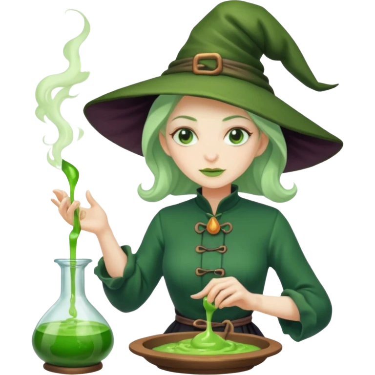 green witch cooking potion emoji