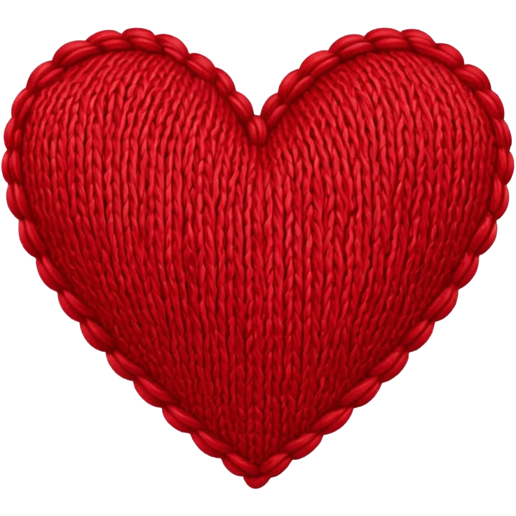 Knitted textured heart  emoji