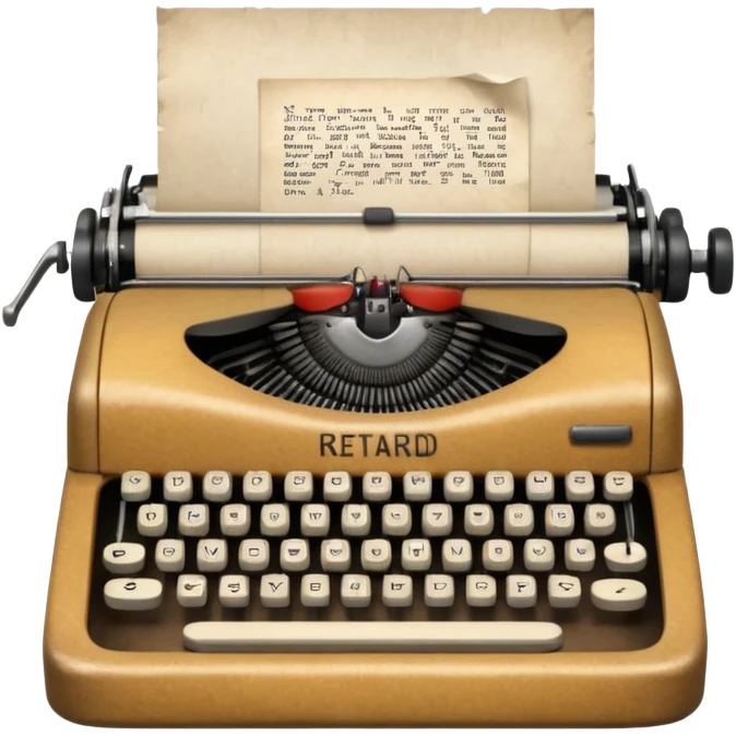 Typewriter with paper that says retard on paper no logo on typewriter  emoji