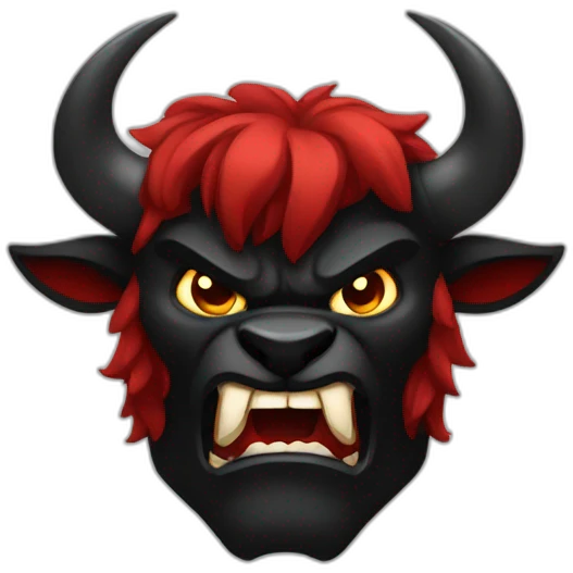 The black and red Minotaur angry emoji