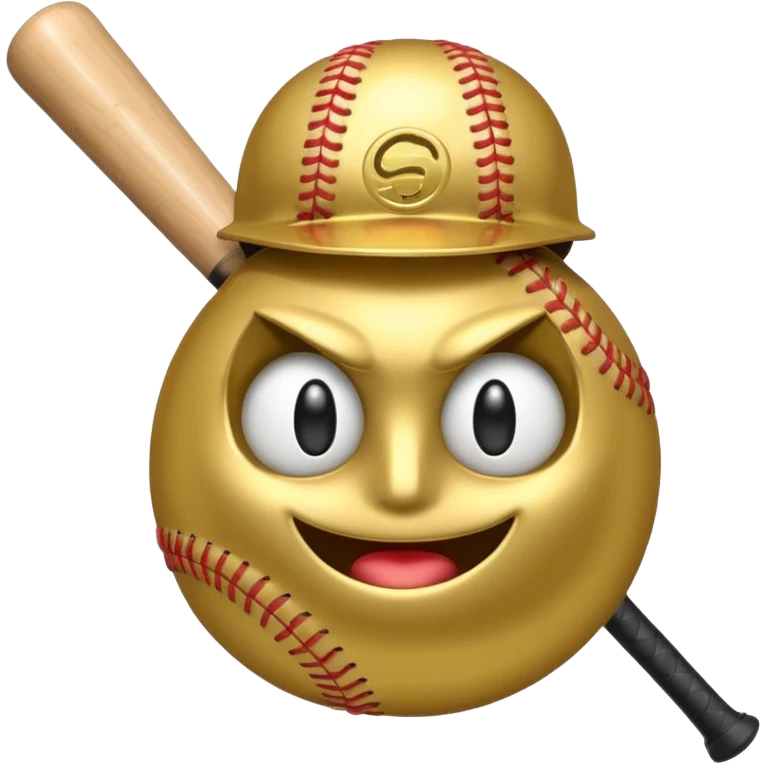 a Bomb emoji holding a baseball bat with money sign eyes emoji