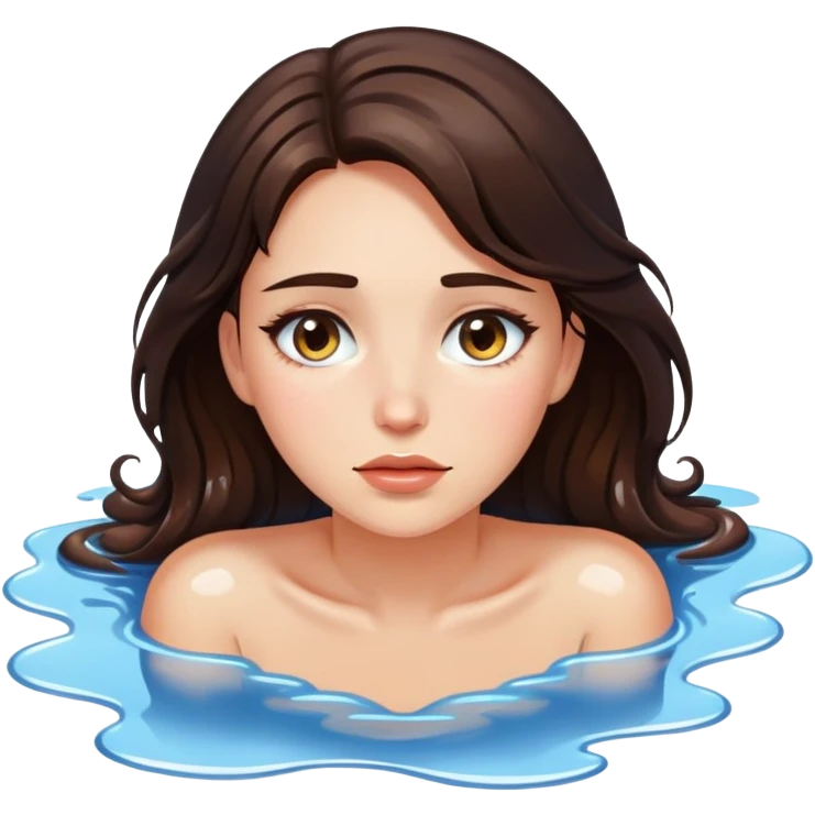 Beautiful brunette Laying in a puddle of tears  emoji