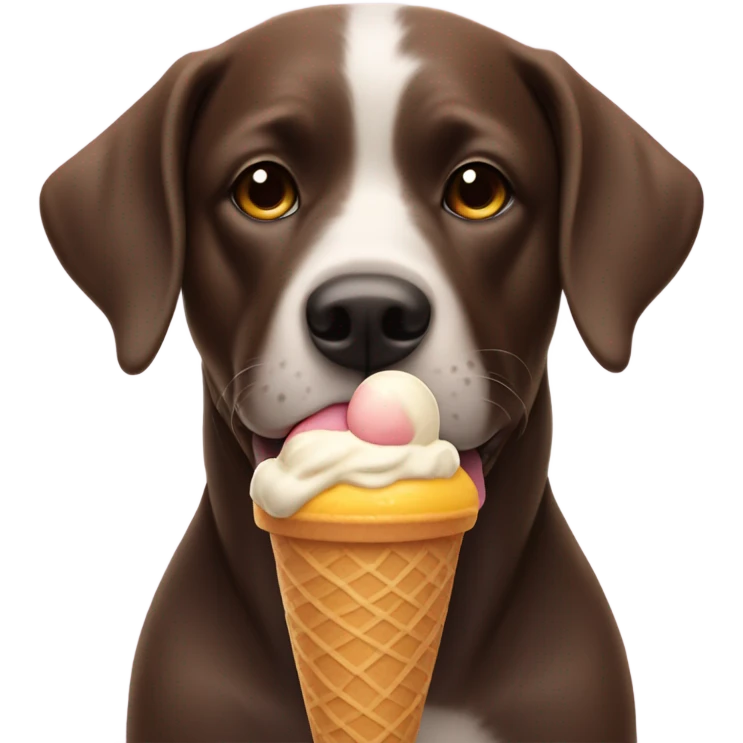 Dog eating ice cream emoji