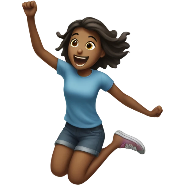 A girl jumping emoji