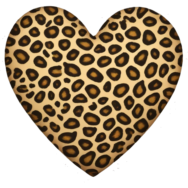 Leopard print heart emoji