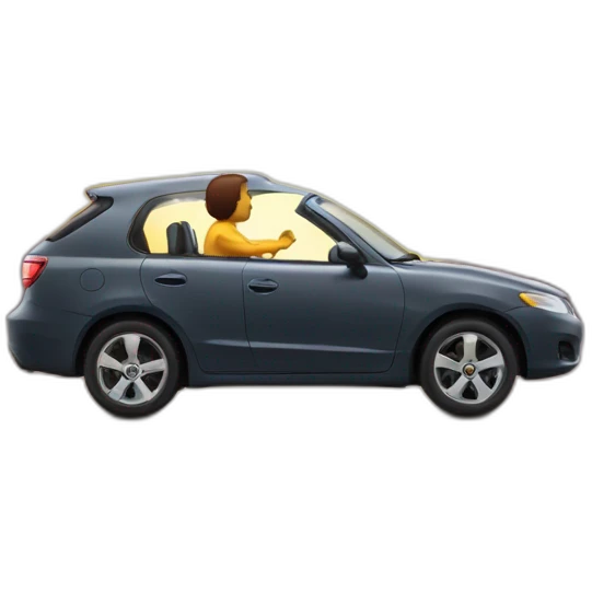 Driving a car into the sun emoji