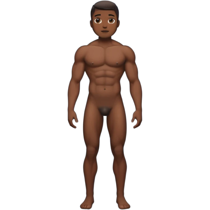male full body standing naked boobs and peni visible dark skin emoji