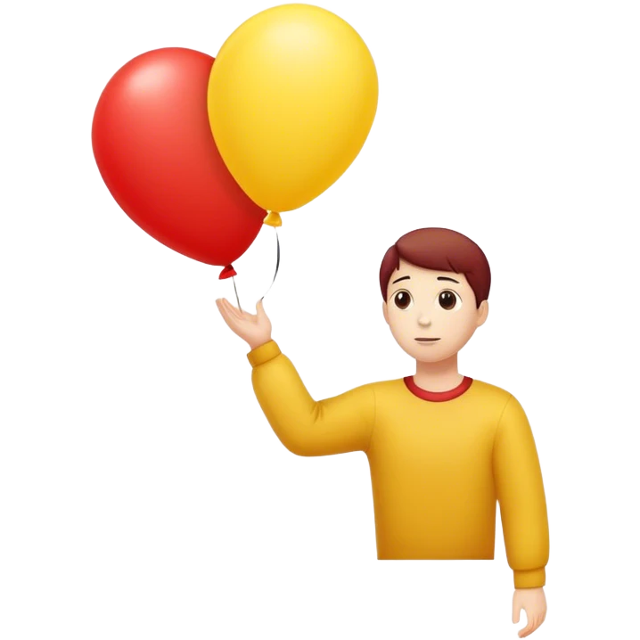 letting go of a yellow red balloon hand  emoji