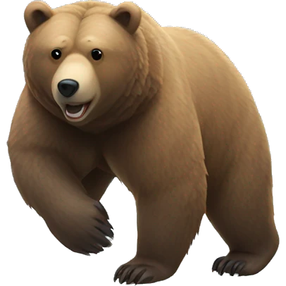 Bear steps on snow emoji