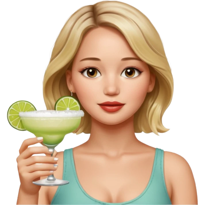 Jennifer Lawrence, drinking margerita  emoji