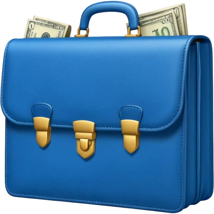 BLUE briefcase AND MONEY emoji