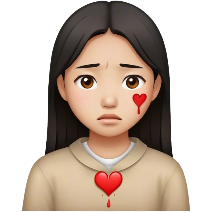 brave asian girl broken heart emoji emoji