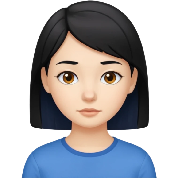 Menina Branca, com cabelo preto e curto, sem franja emoji