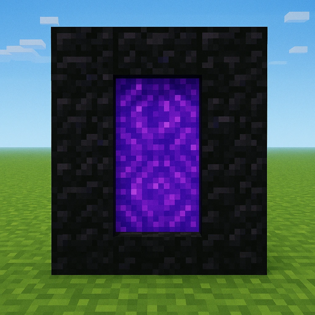 Minecraft-style purple portal with black frames emoji