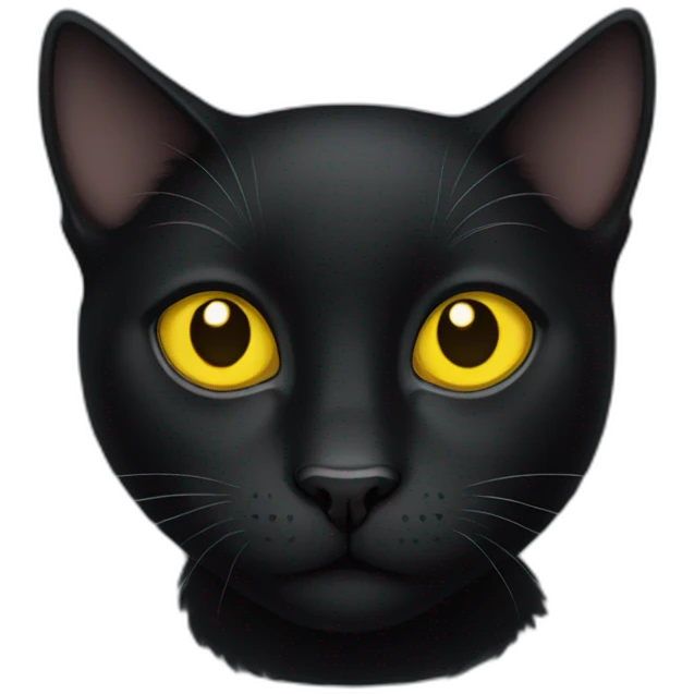 black cat with yellow eyes emoji