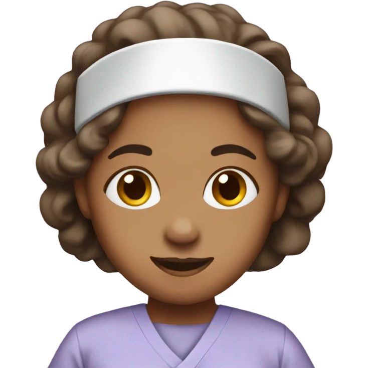 Brown nurse in light purple scrubs emoji
