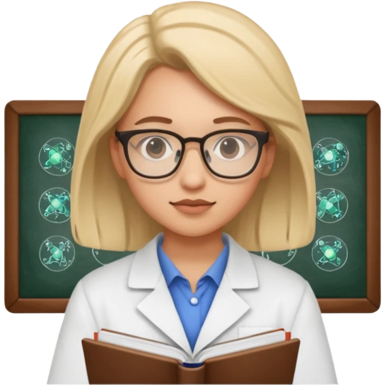 farmaceutica estudiando un curso de ciencia emoji