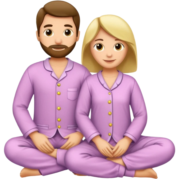 Pareja con pijamas emoji