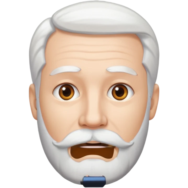Un homme avec les cheveux blanc est une barbe fine peau blanche  emoji