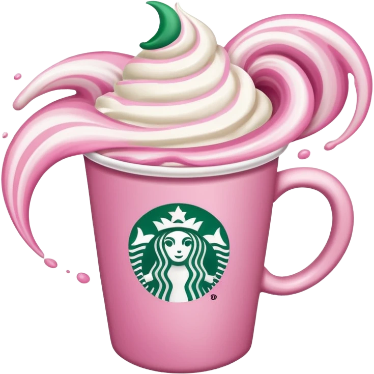 Pink Starbucks coffee emoji
