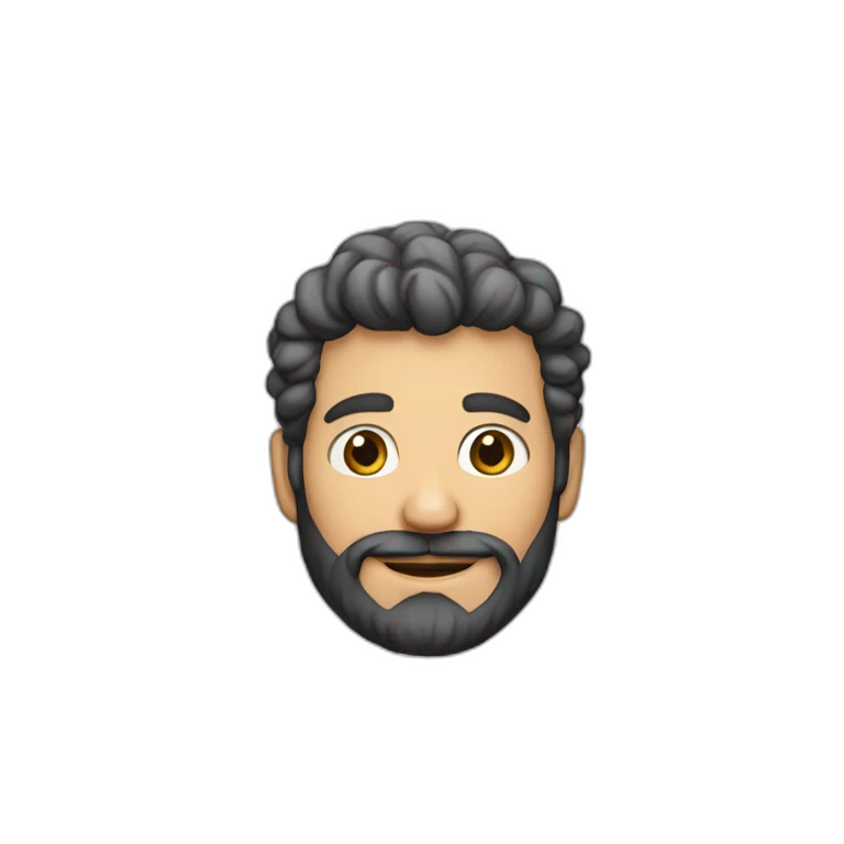 Homem branco careca barbudo feliz emoji
