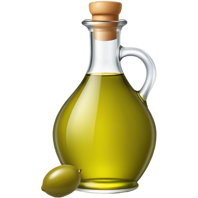Bottle of olive oil with green olives emoji