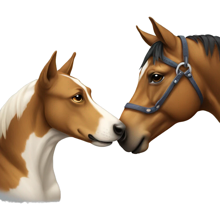 horse and dog holding hands emoji