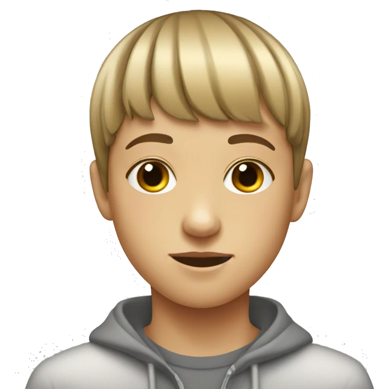 teenager with bowl cut and disability  emoji