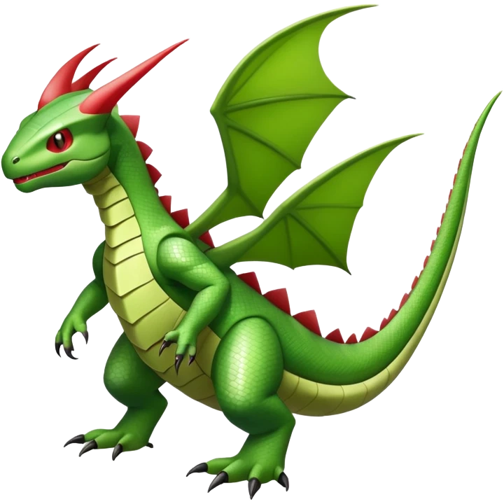 Flygon-Larvitar-Fraxure-hybrid-creature, (full body) emoji