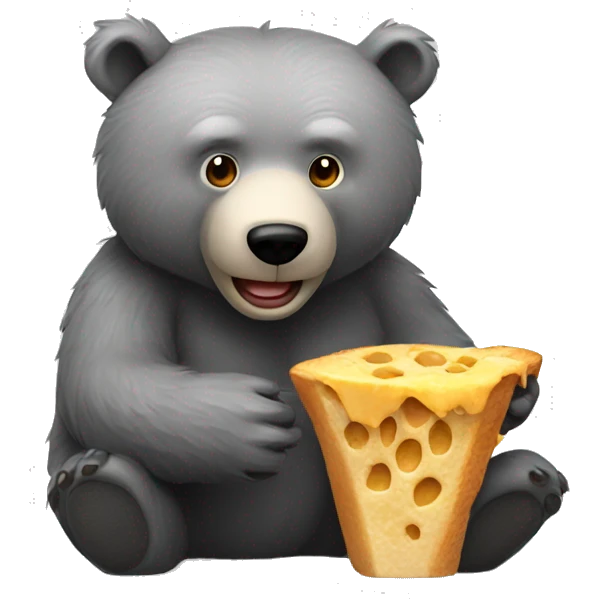 realistic-grey-bear-eating  emoji