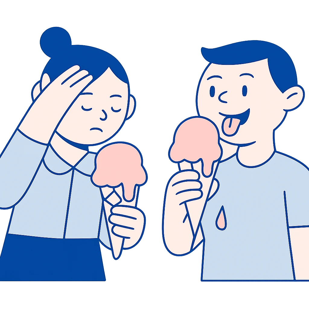 kids eating melting ice cream emoji